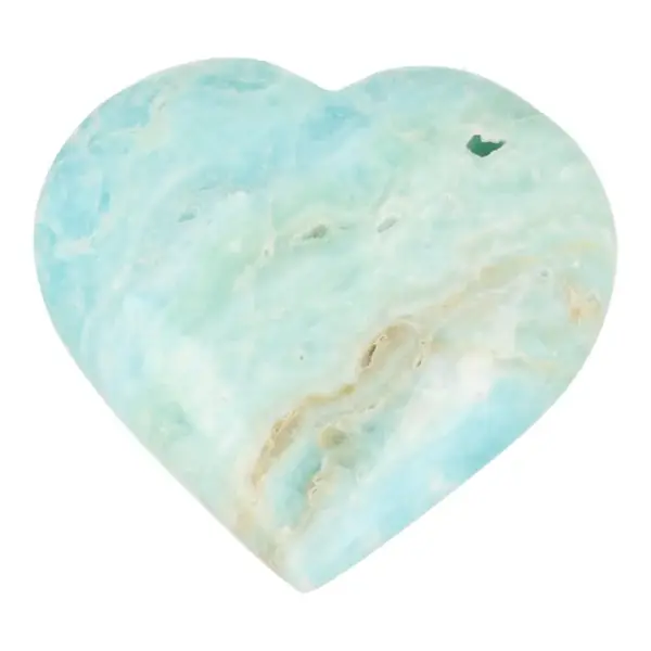 Carribean blue calciet hart van 7cm breed
