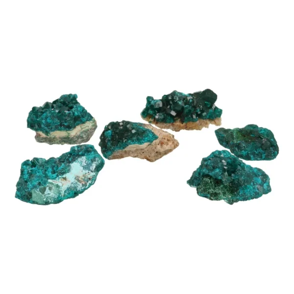 Fraaie clusters dioptaas van 3-4cm lang uit Congo