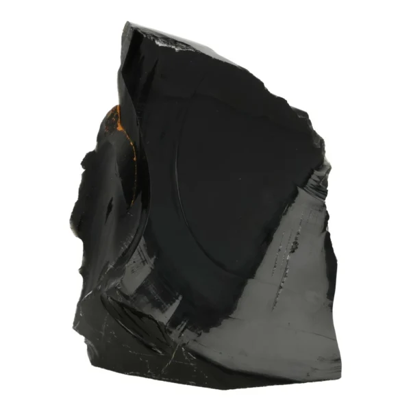 Mooie zwarte obsidiaan vrije vorm ruw (nr.1) van 17cm hoog