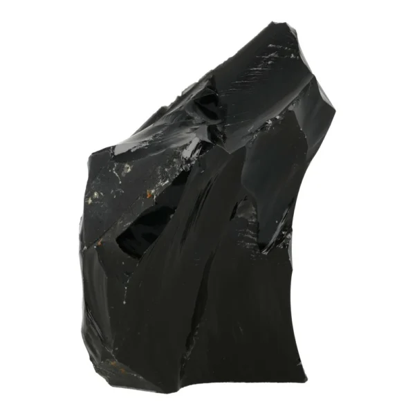 Mooie staande ruwe zwarte obsidiaan (nr.2) van 17cm hoog