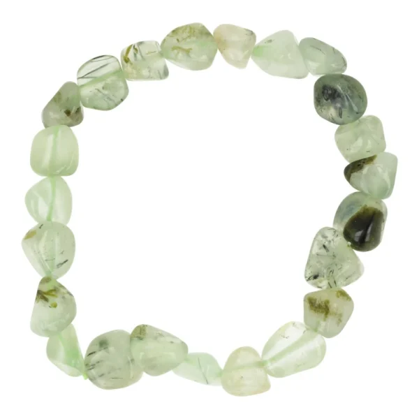 Fraaie prehniet armband met steentjes van 8-10mm lang en epidoot naaldjes