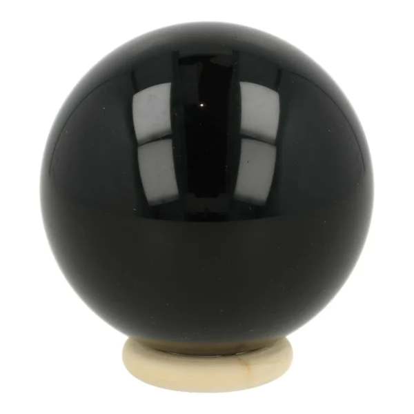 Regenboog obsidiaan bol met houten ring en diameter van 56mm (nr.2)