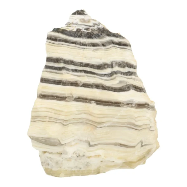Fraaie groot stuk zebra calciet van 14,5cm hoog uit Mexico