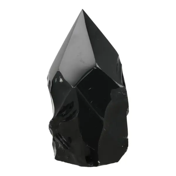 Fraaie zwarte obsidiaan punt van 13,5cm hoog (nr.4)