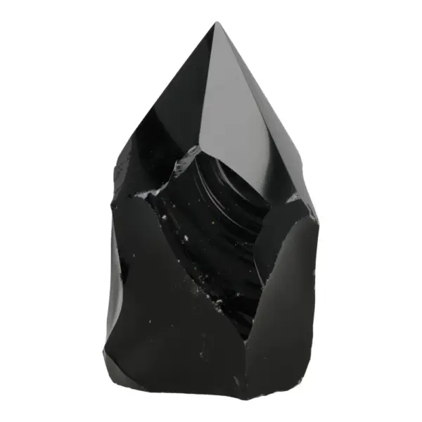 Fraaie zwarte obsidiaan punt van 14cm hoog (nr.5)