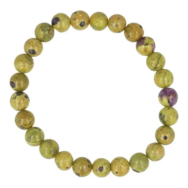 Fraaie groen met paarse atlantisiet armband met kralen van 8mm op rekbaar koord