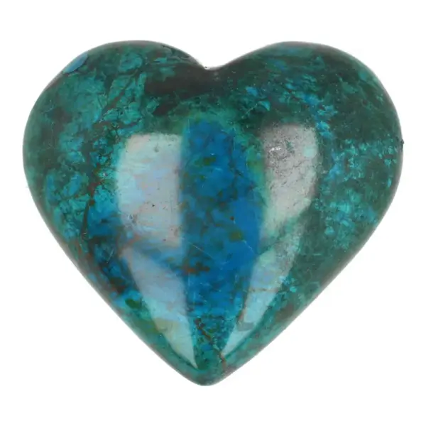 Mooi chryscolla hart van 43mm breed uit Peru