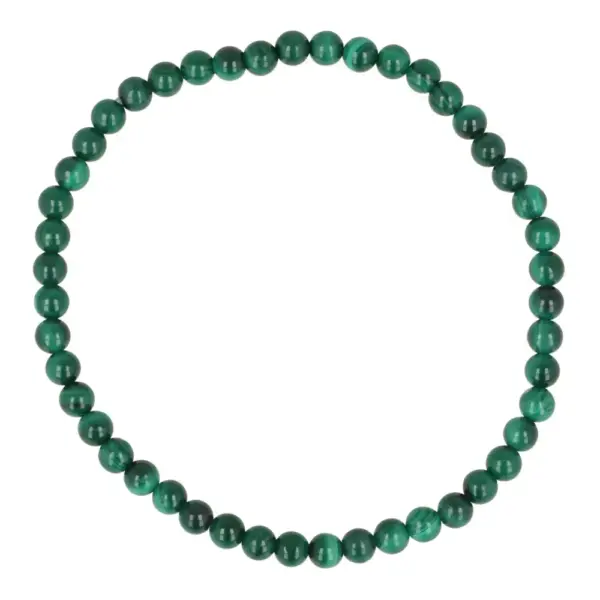 Fijne malachiet armband met kralen van 4mm op rekbaar koord