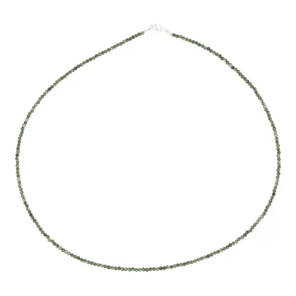 Fraaie serafine ketting met facetgeslpeen kralen van 2mm en 45cm lengte