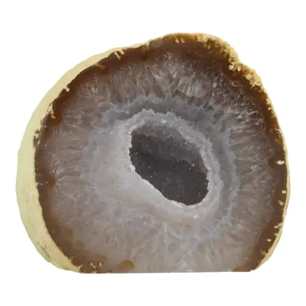 Fraaie gepolijste halve agaat geode van 88mm hoog uit Brazilië
