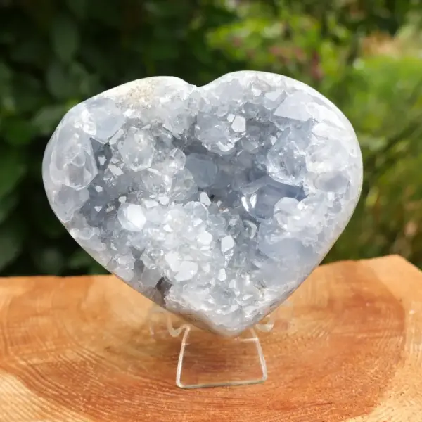 Fraai celestien hart met kristallen en 98mm breed