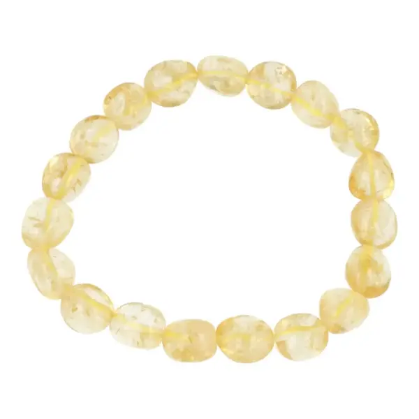Fraaie heldere gebrande citrien armband et steentjes van 8-12mm op rekbaar koord