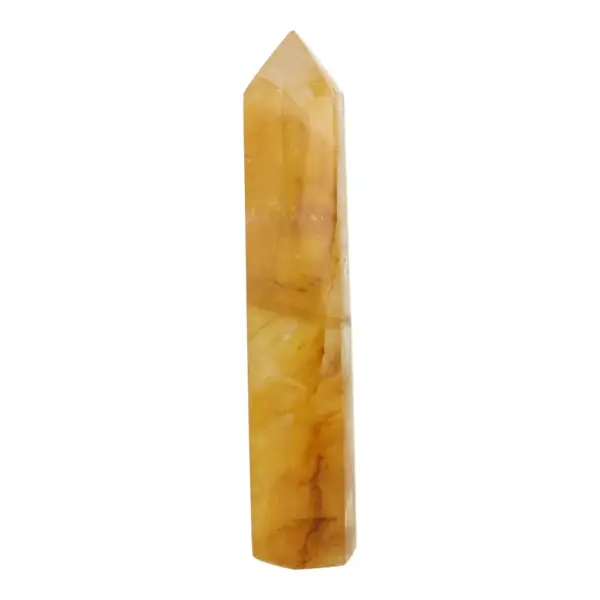 Fraaie slanke gele golden healer toren of punt van 16cm hoog