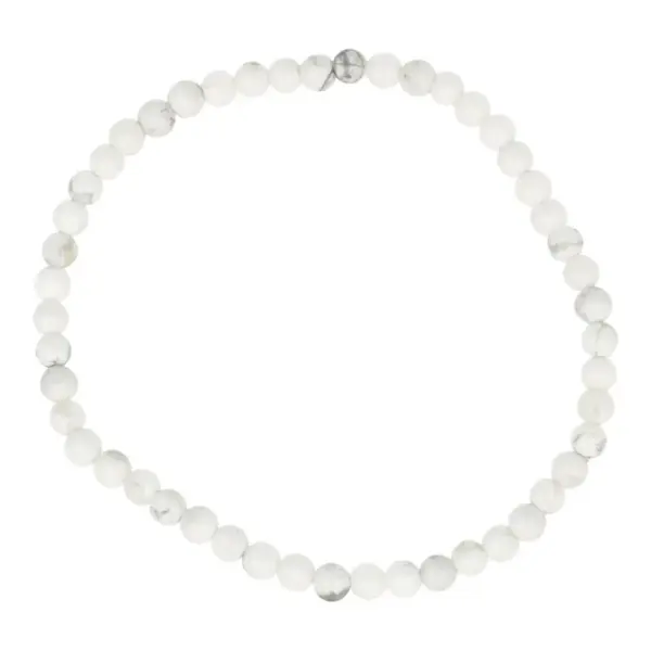 Fijne howliet armband met kralen van 4mm