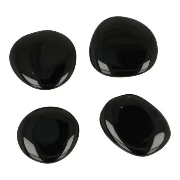 Mooie glimmende zwarte obsidiaan zaksteen van 3,5-4,5cm