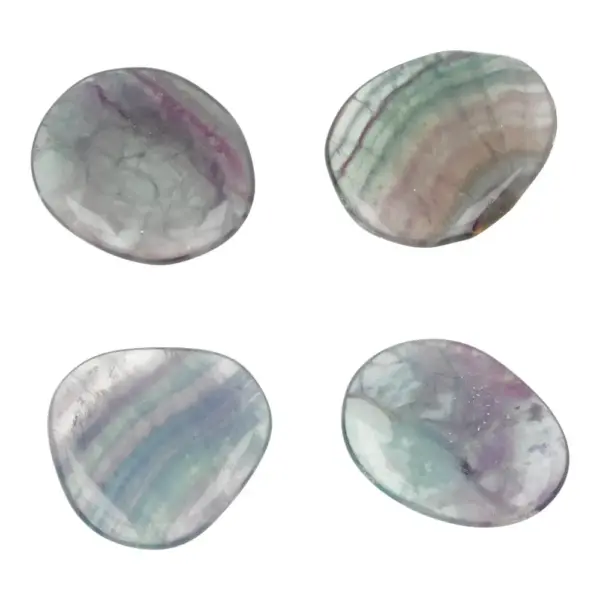 Fraaie regenboog fluoriet zaksteen van 3,5-4cm