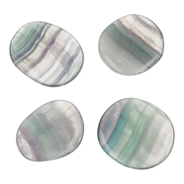 Fraaie regenboog fluoriet zaksteen van 4-5cm