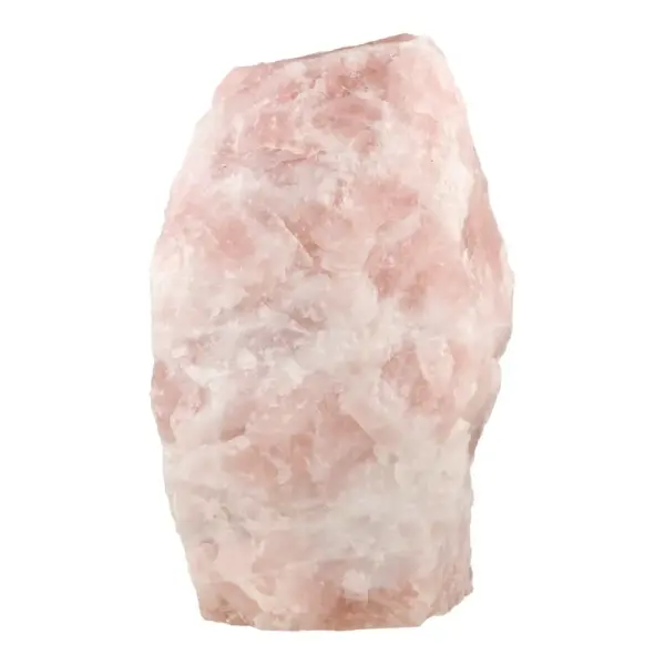 Fraaie grote ruwe rozenkwarts lamp van maar liefst 30cm hoog en 14kg
