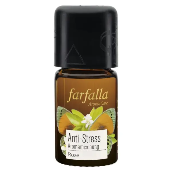 Anti-stress geurmengsel met roos van Farfalla in flesje van 5ml