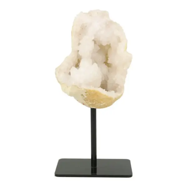 Fraaie robuuste bergkristal geode op standaard (nr.2) van 17,5cm hoog