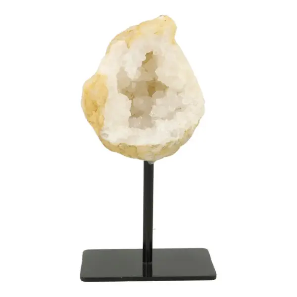 Fraaie bergkristal geode op standaard (nr.3) van 15cm hoog