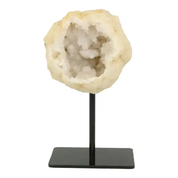 Fraaie bergkristal geode op standaard (nr.4) van 15cm hoog