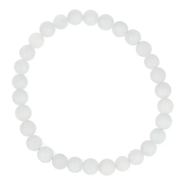 Fraaie lichte blauwe calciet armband met kralen van 6mm op rekbaar koord