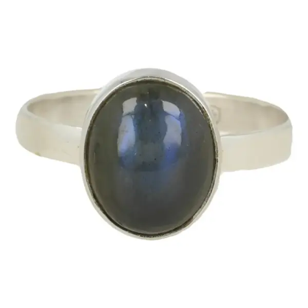 Labradriet rund in Silber et ovale labradoriet met blauwe glans en 10x8mm in julwelierskwaliteit 925 sterling zilver