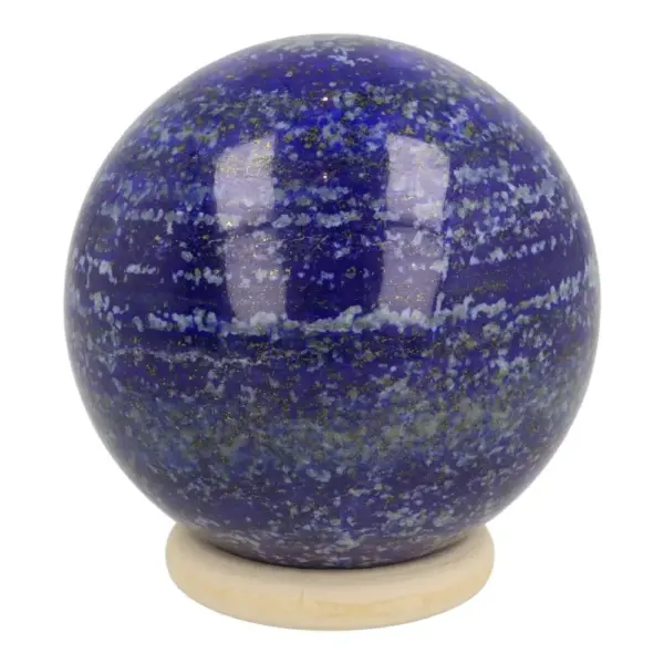 Fraaie lapis lazuli bol met diameter van 65mm (nr.1) op houten ring