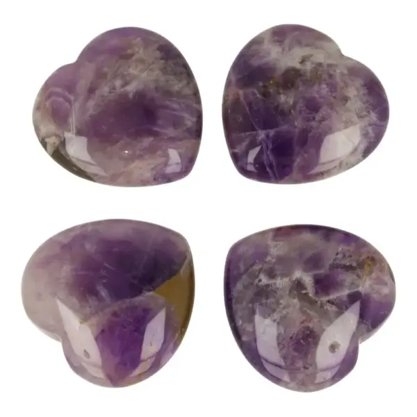 Paars amethistkwarts hart van 4cm breed