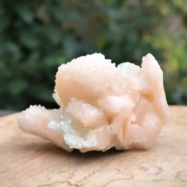 Fraai cluster apofyliet met roze stilbiet (nr.9) uit India