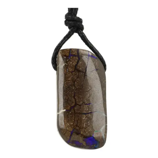 Unnieke Australische boulder opaal hanger doorboord (nr.4) met mooie blauwe glans