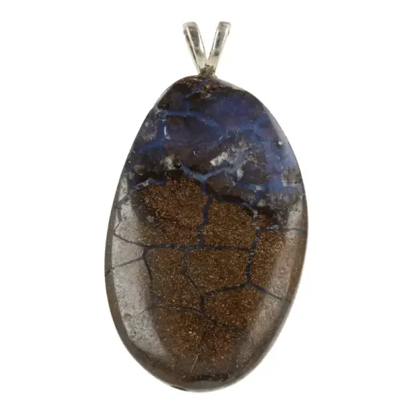 Leuke boulder opaal hanger met zilveren oogje uit Australië