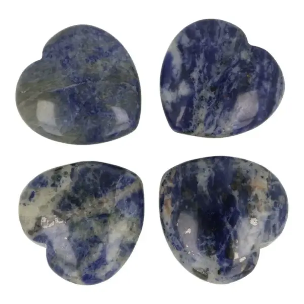 Fraai blauw sodaliet hart van ongeveer 4cm breed