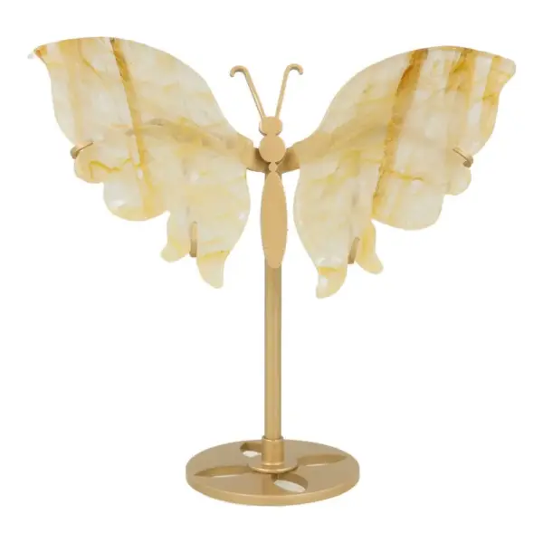 Fraaie transparante golden heler vlinder op standaard (nr.1)