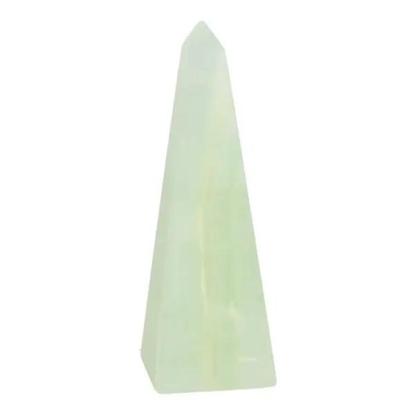 Frisgroene pistache calciet obelisk van 10cm hoog (nr.2)