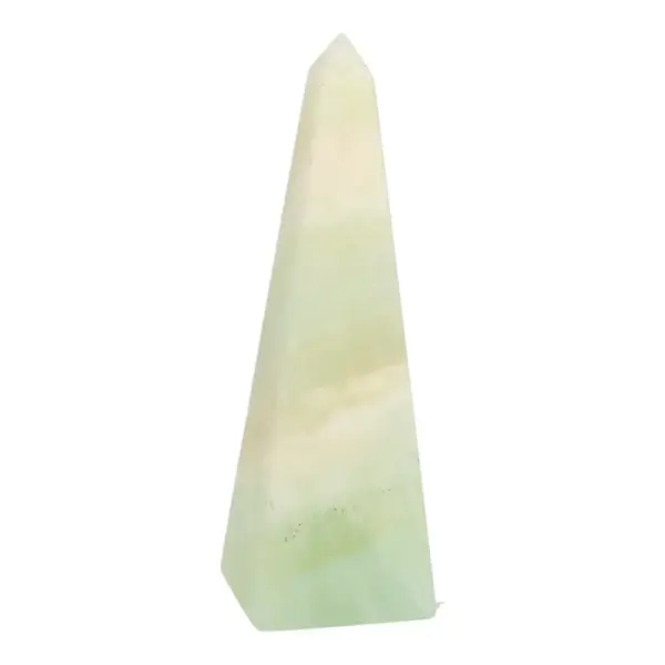 Mooie pistache calciet obelisk van 10cm hoog (nr.2)