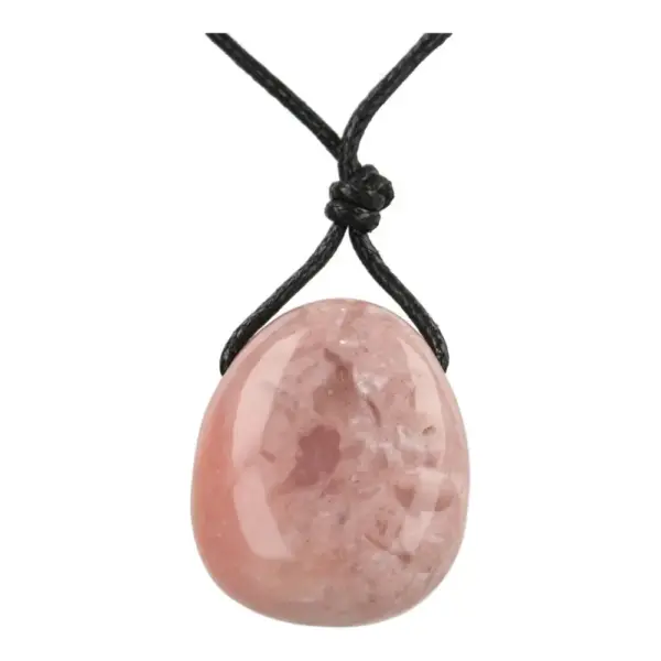 Fraaie grote roze opaal hanger doorboord van 3,5 x 2,7cm