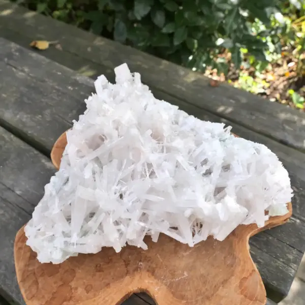 Fraai scoleciet cluster (nr.1) van 19x16cm uit India vol met mooi kristallen