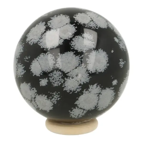 Fraaie sneeuwvlok obsidiaan bol met diameter van 62mm (nr.1)