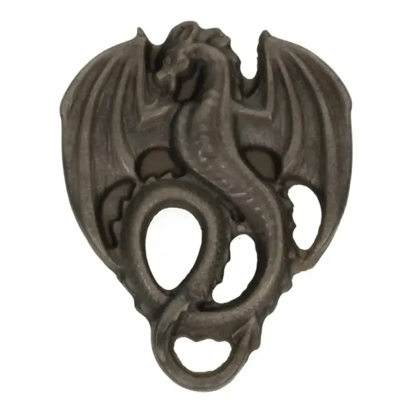 Fraaie zilverglans obsidiaan draak van ruim 8cm hoog